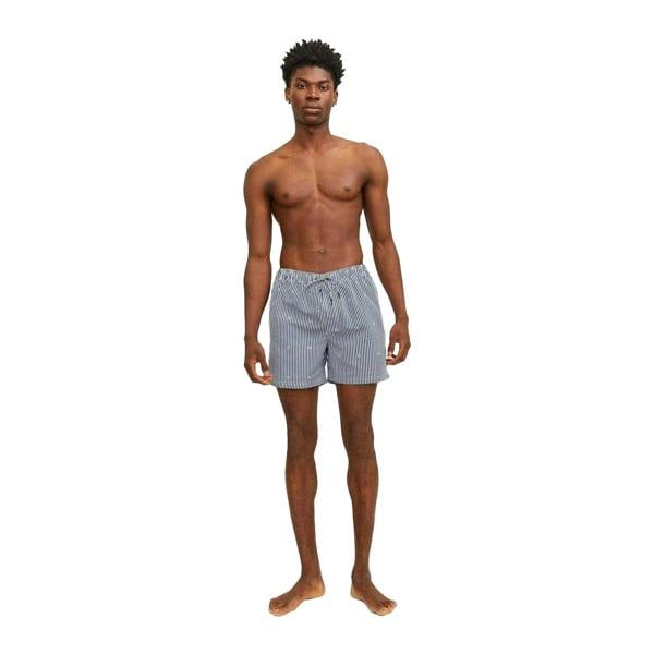 Jack And Jones Mens Striped Woven Regular Swim Shorts - Navy Blazer - 