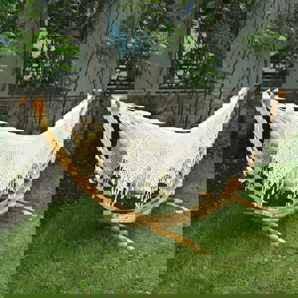 Vivere Solid Pine Arc Hammock Stand (305 cm) - Natural