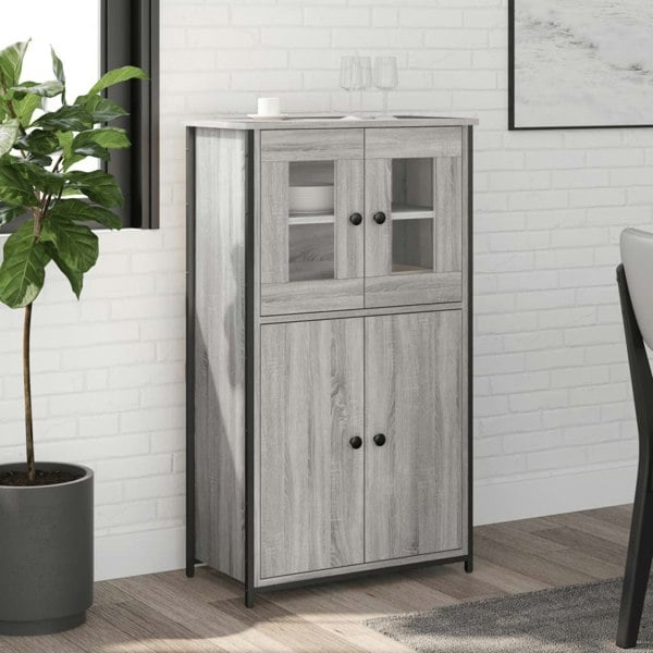 Berkfield Highboard Grey Sonoma 62x32x106.5 cm Engineered Wood