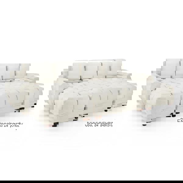 Furnishings For Less Zura Plush Velvet Large 3 Seater L Shaped Universal Corner Sofa Bed