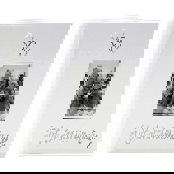 Lovely Diamond 60th Wedding Anniversary Photo Album with Double Heart Decoration Image 1