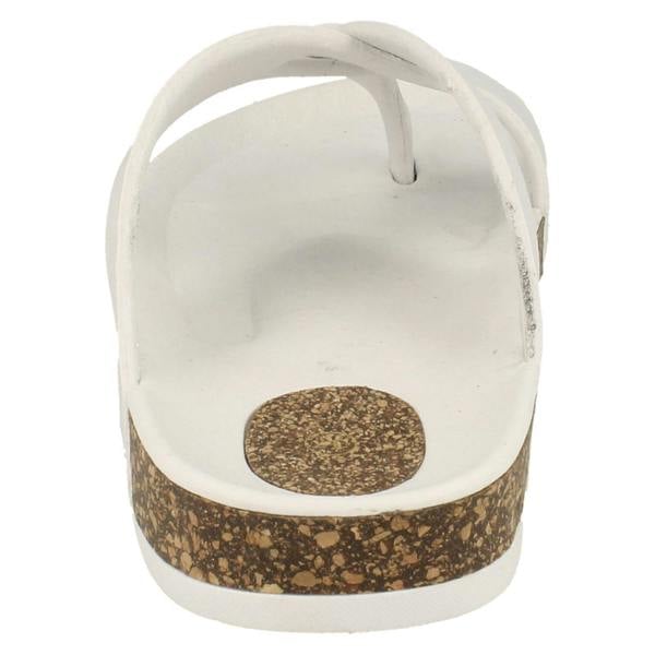 Spot On Ladies Spot On Open Toe Cork Effect Flatform Sandal
