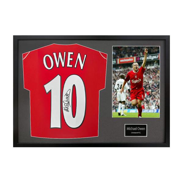 Michael Owen Signed Liverpool Shirt Classic Frame