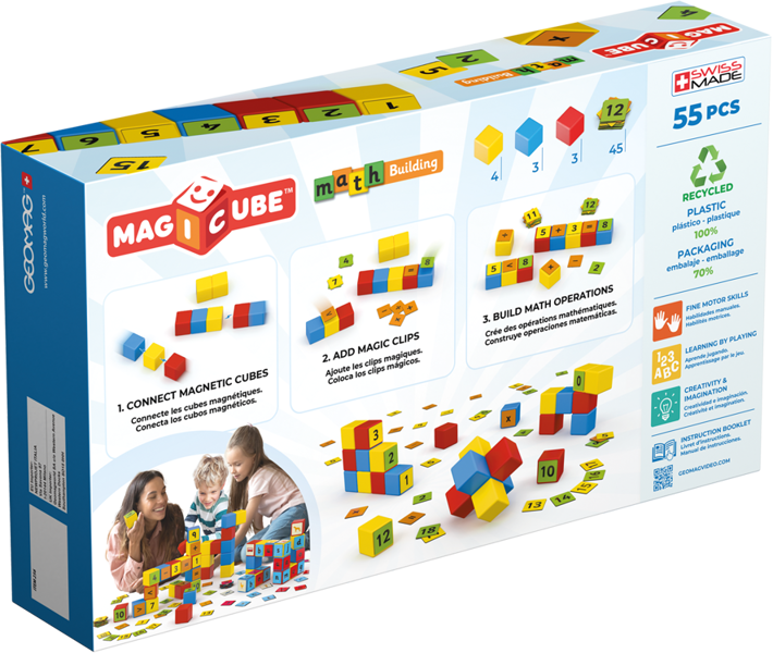 Geomag Magicube  Magnetic Shapes Maths Builder - 55 Pieces