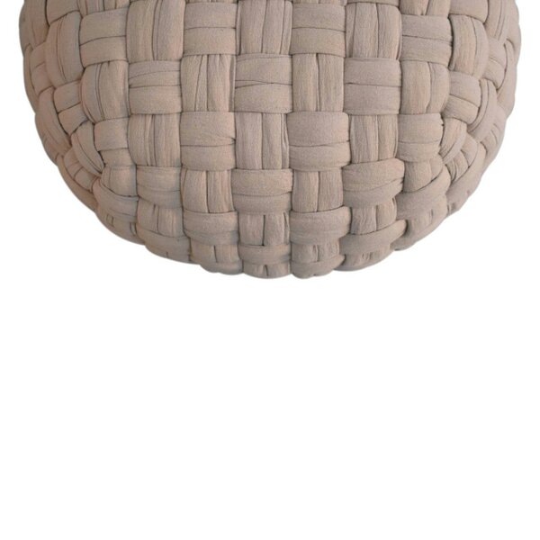 Wyld Haus Noto Tube Cream Cotton Hand Knitted Footstool