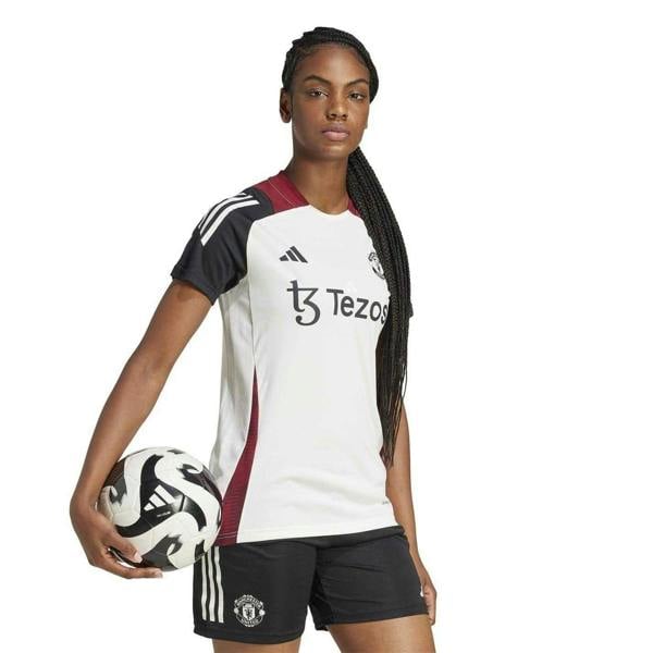Adidas Womens/Ladies Training Football Shirt - Off White/Black - 