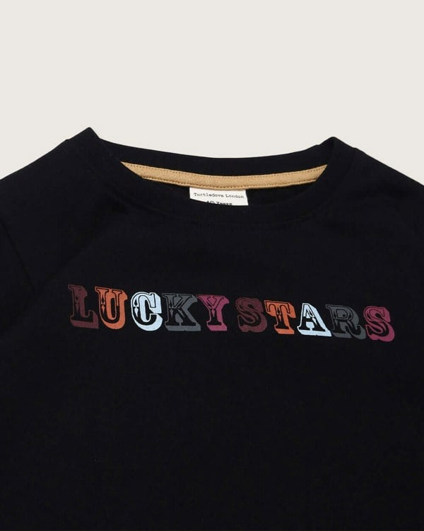 Black organic cotton jersey long-sleeve top
