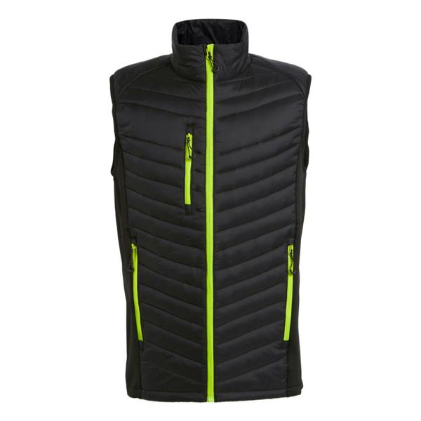Regatta Professional Mens Quilted Hybrid Gilet - Black/Lime Green - 