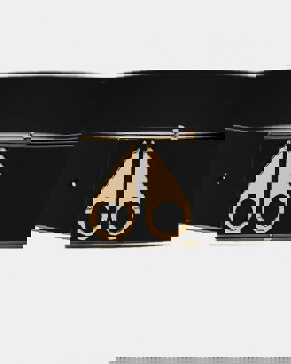 Moose Knuckles Mens Gold Logo Icon Belt