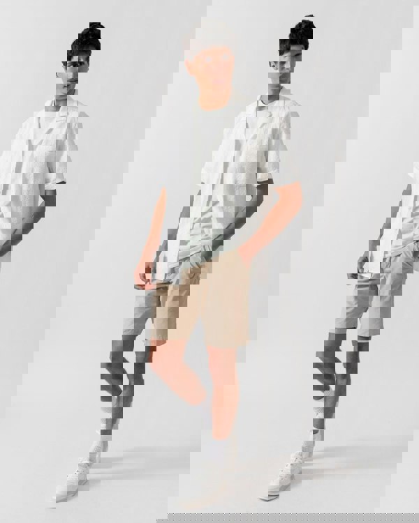 Oliver Sweeney Ravenshead Mens Cotton Seersucker Short Sleeved Shirt - White