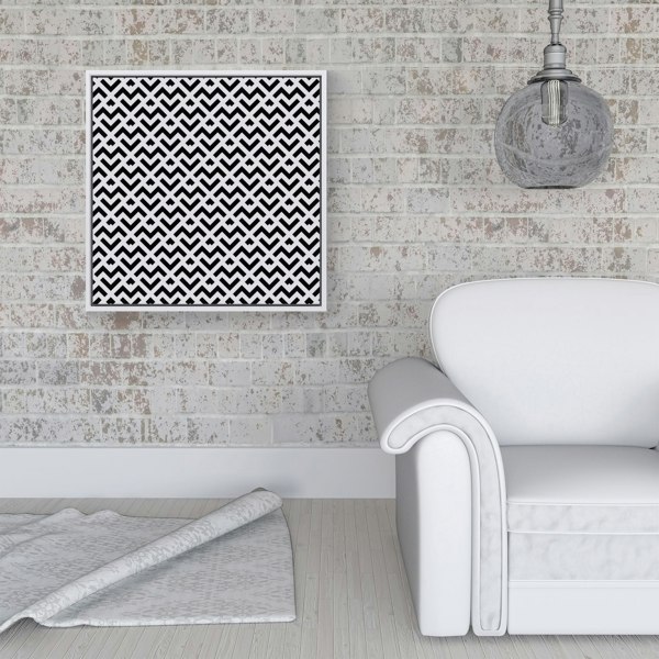 Warren Reed Black And White Abstract Pattern Framed Canvas