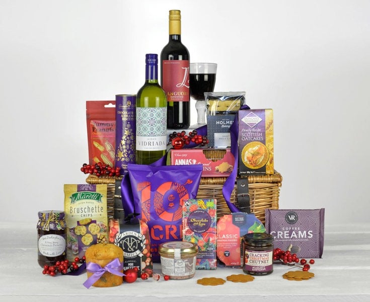 Highland Fayre Christmas Velvet Luxury Basket