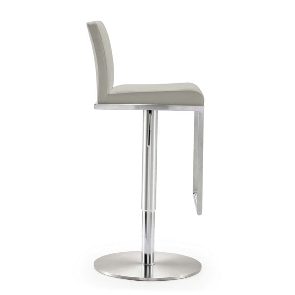 Furniture Edit Amalfi Light Grey Vegan Leather Stool