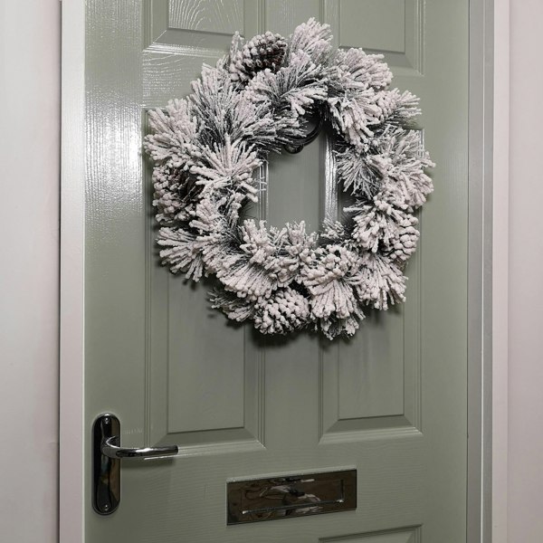 Samuel Alexander 50cm Premier Christmas Snow Flocked Door Wreath
