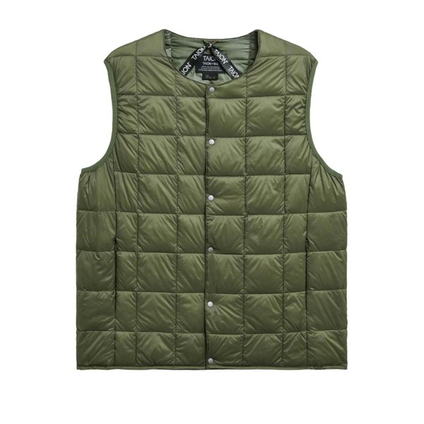 TAION Original Crew Neck Down Vest - Dark Olive