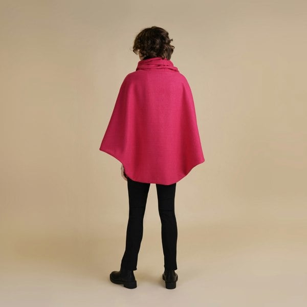 Antonia York Vibrant Colour Funnel Neck Cape | Georgia Boiled Wool Fully Lined Poncho