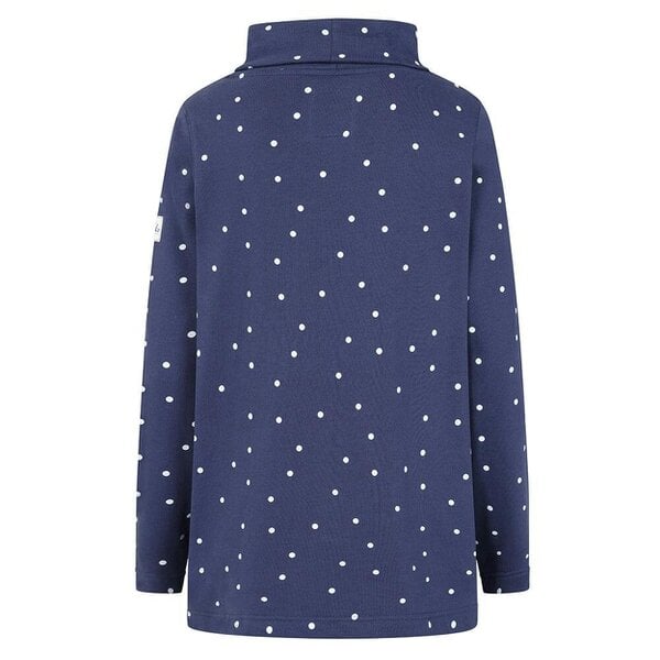 Lazy Jacks LJ20 - Roll Neck Sweatshirt - Polka Dot Twilight