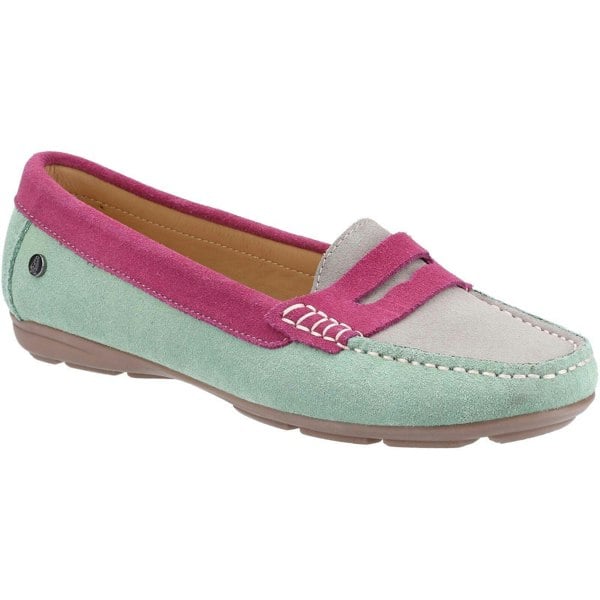 Hush Puppies Womens/Ladies Margot Suede Loafers - Green/Pink/Grey