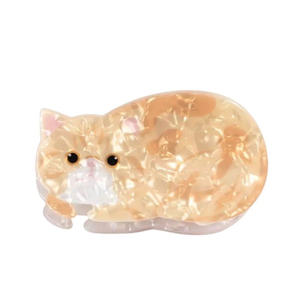 Gold Trip Orange Cat Claw Clip