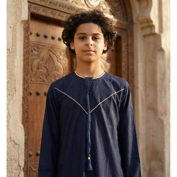 TT-007 - Boy's Emirati Omani Gold Embroidery Thobe - Navy - Thobez - 16