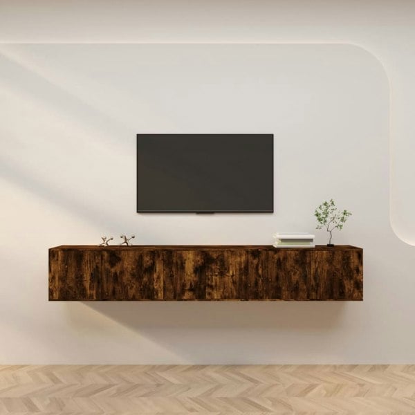 Berkfield Wall-mounted TV Cabinets 3 pcs Smoked Oak 80x34.5x40 cm