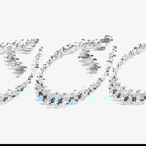Swarovski Una Angelic Rhodium Plated Blue Crystal Tennis Bracelet 5733401