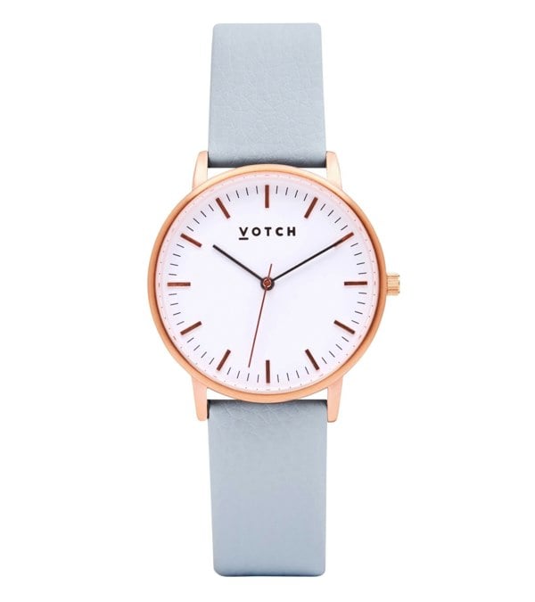 Votch Rose Gold & Light Blue Watch | Moment