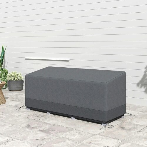 Bobobiy Rectangular Garden Furniture Cover Waterproof for 3 Seater Sofa Bistro Set, 190 x 72 x 76cm, Grey