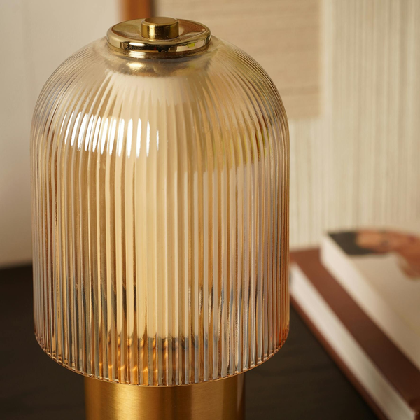 Hestia Bronze USB LED Touch Table Lamp