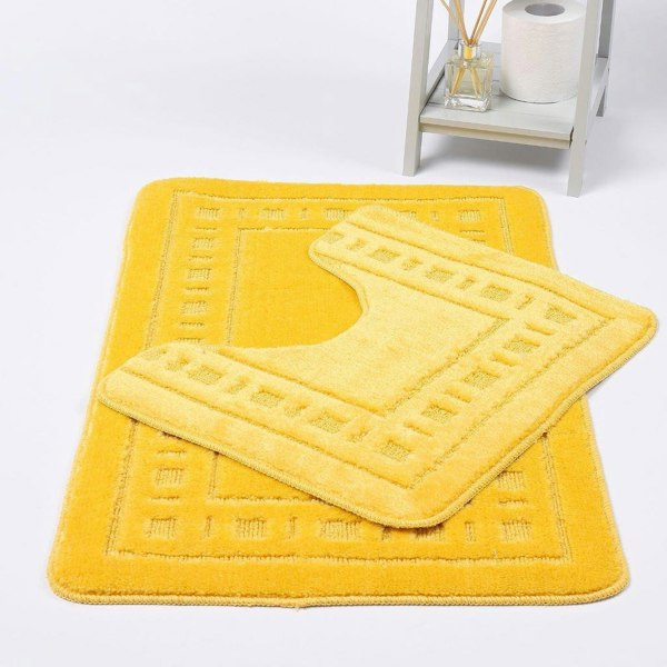 HomeSpace Direct Diem 2pc Anti- Slip Bath Mat and Pedestal Set