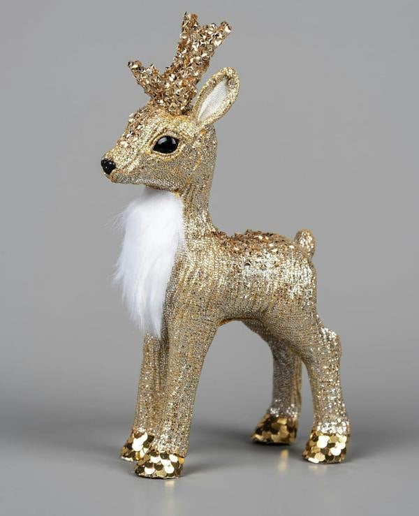 22cm Gold Reindeer Christmas Figurine for Festive Home Display and Seasonal Decorating image 4
