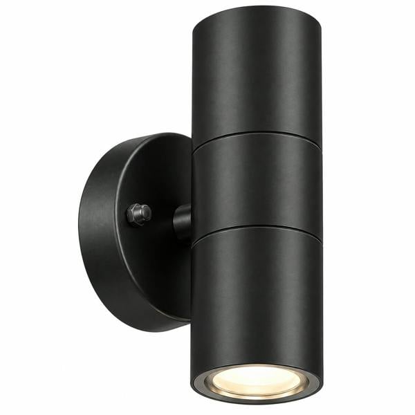 ATEK GU10 Up Down Outdoor Wall Light IP44 Black Aluminium Exterior Sconce