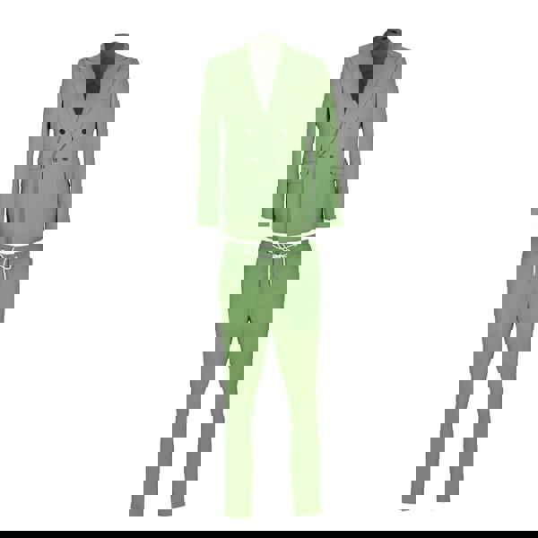 David WeJ Hugo Linen Double Breasted Suit Emerald Green