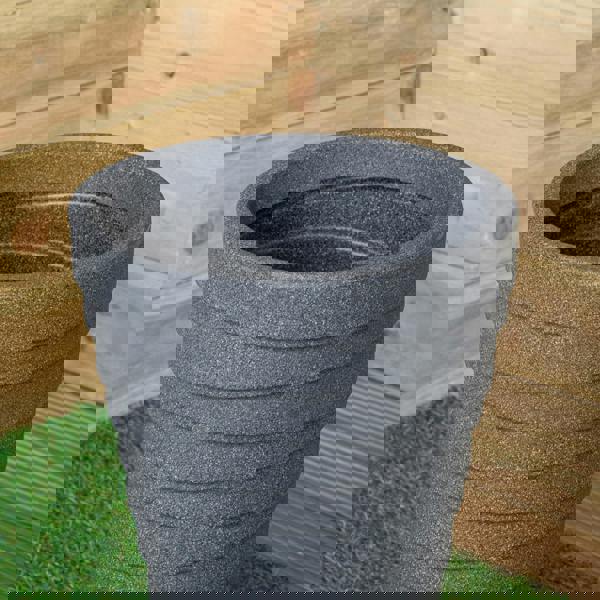 Samuel Alexander 33cm x 48cm Large Plastic Trojan Garden Plant Pot in Dark Grey