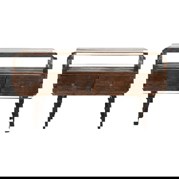 IH Design Winnie Dark Mango Wood TV Stand with 2 Drawers