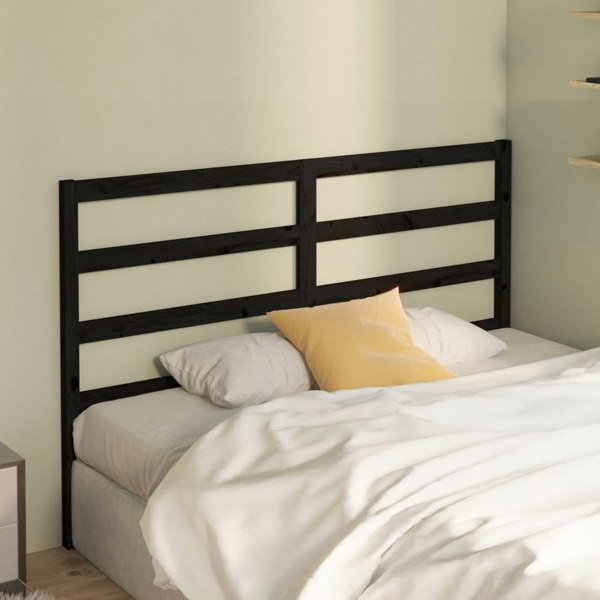 Berkfield Bed Headboard Black 166x4x100 cm Solid Wood Pine