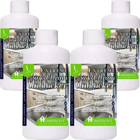 Homefront Extreme Sink & Drain Cleaner - Removes Hair, Grease & Dirt and Neutralises Odours 4L