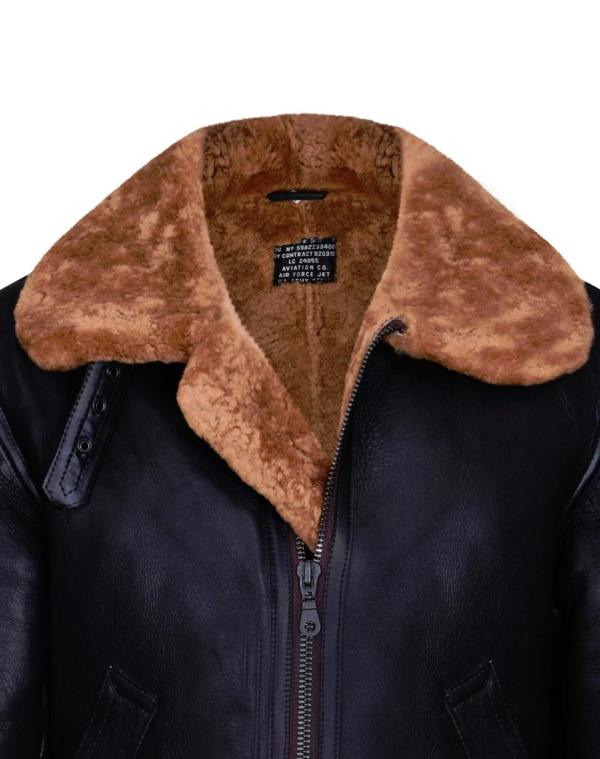 Infinity Leather Men's Pilot B3 Flying Shearling Sheepskin WWII Bomber Aviator Jacket