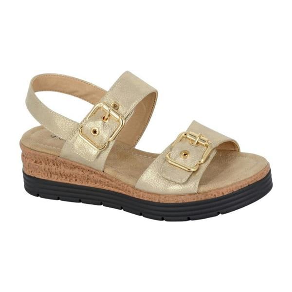Cipriata Cipriata MILIA Womens Cross Strap Sandals Gold