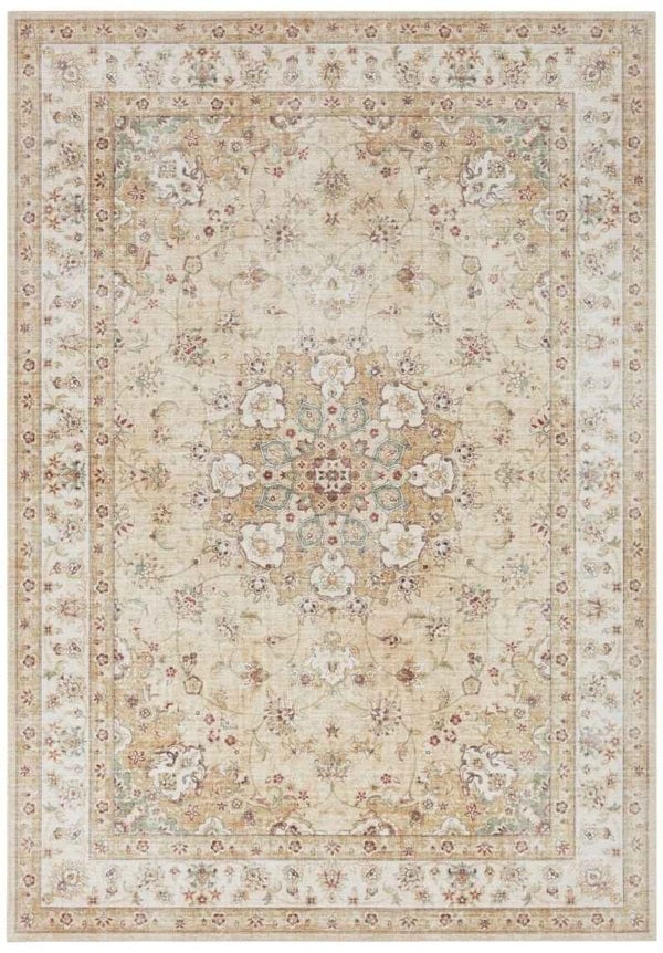 Nain Oriental-Optic Golden Yellow Rug – Vintage Medallion