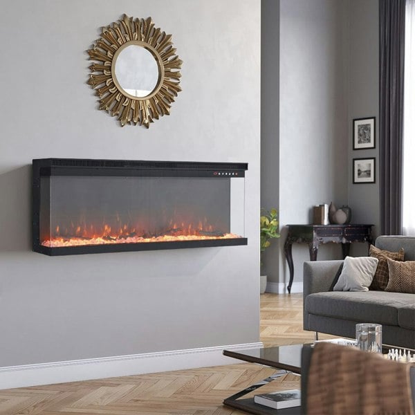 3-Sided Electric Fireplace – A Perfect Fusion of Style, Warmth, and Versatility Living and Home 80 inch