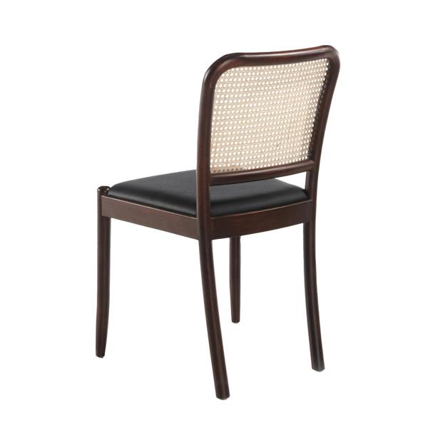 Angel Cerdá Rattan and Black Leatherette Chair 4094