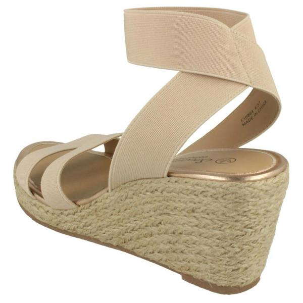 Savannah Ladies Savannah Elastic Ankle Strap Wedges