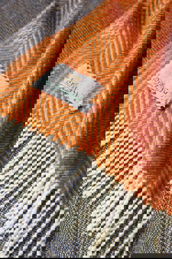 Tweedmill Lifestyle Herringbone 100% New Wool Blanket/Throw Lavender Purple and Silver Grey  150 x 183cm Made in the UK