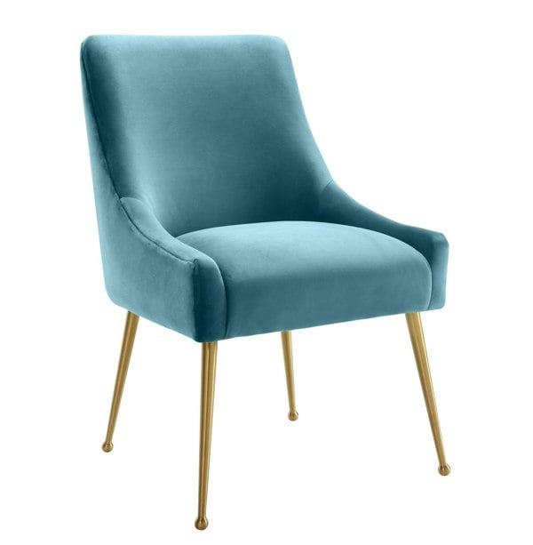 Furniture Edit Beatrix Sea Blue Velvet Side Dining Chair