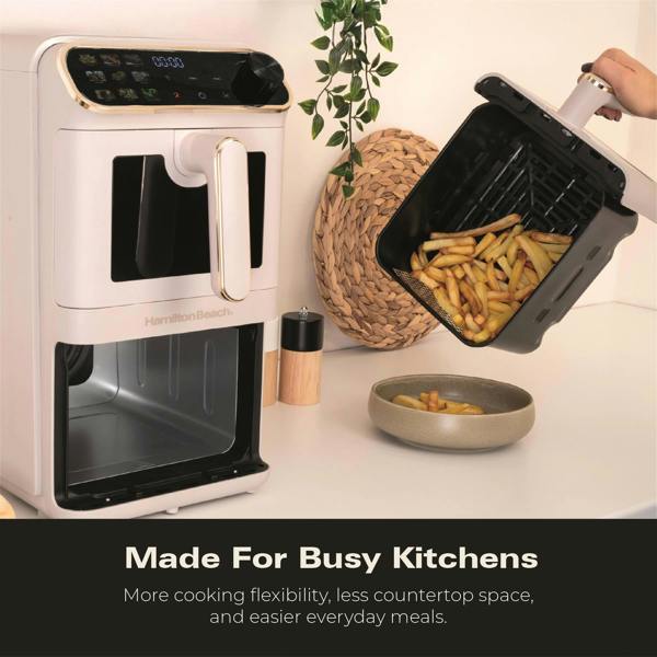 Hamilton Beach DualStack 11L Smart Air Fryer - Stone & Brushed Brass