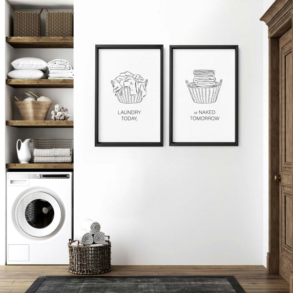 Wall Art Laundry Room | Set of 2 wall art prints