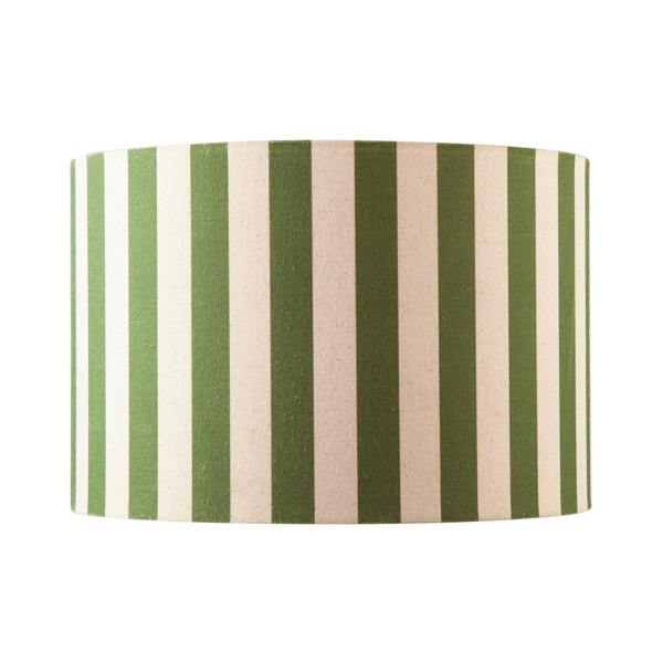 Garden Olive Green and Oatmeal Linen Striped Shade with Fabric Inner Image 4