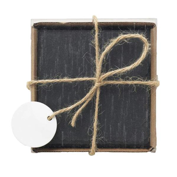 MidOcean Slate Coaster Set (Pack of 4) - Black - 