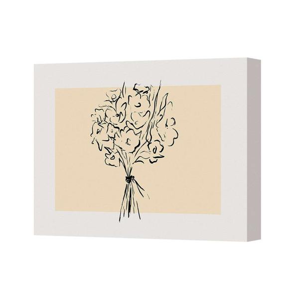 Benjamin Tate Design Contemporary Bouquet Canvas Art Print On Deep Wooden Frame Made In UK